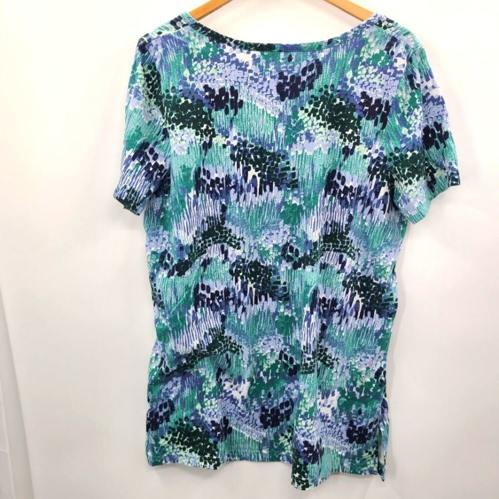 Roaman's Blue and Green Pajama Tunic. Size 18/20 - Picture 3 of 3